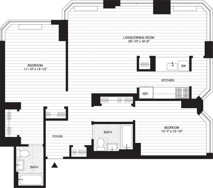 Residence A, Floors 9-29