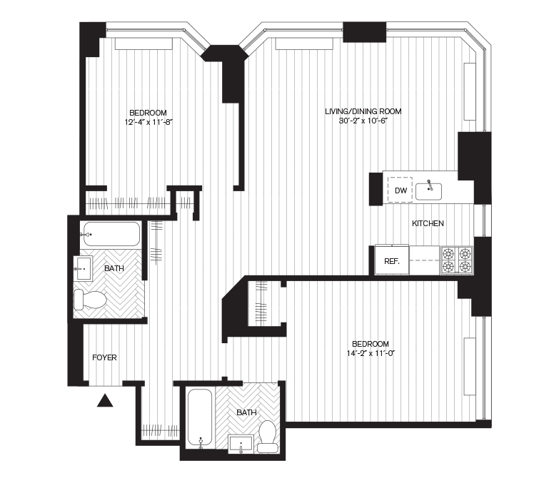 Residence C, Floors 9-29