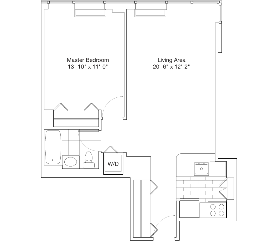 Residence D, Floors 14-25