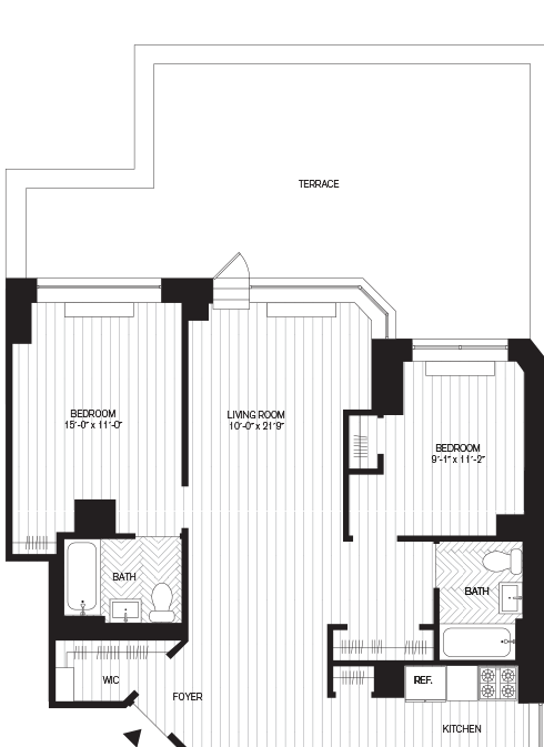 Residence E, Floor 7 (2br)