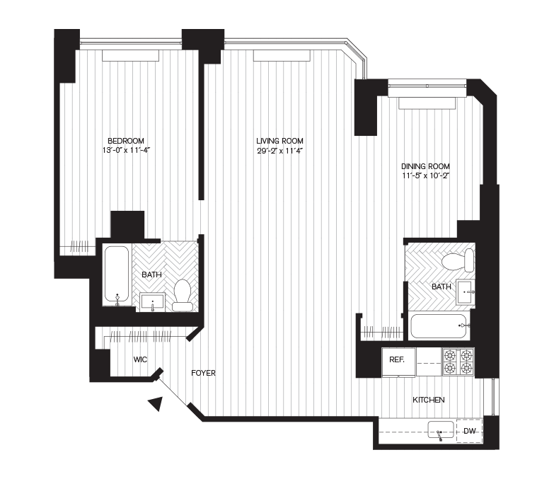 Residence E, Floors 9-29