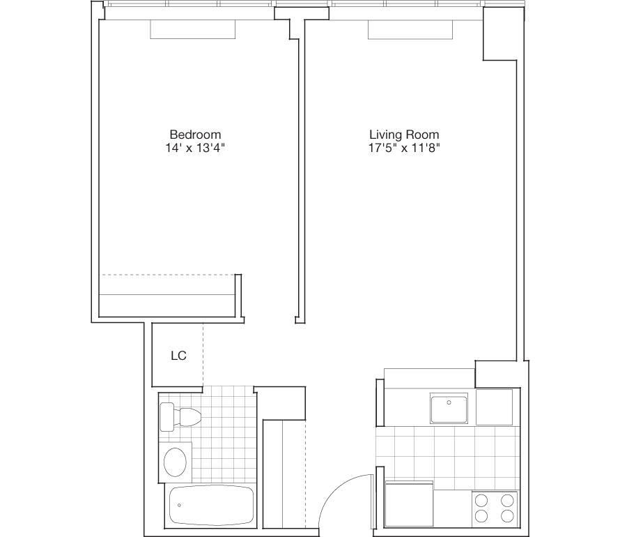 Residence F, Floors 9-22