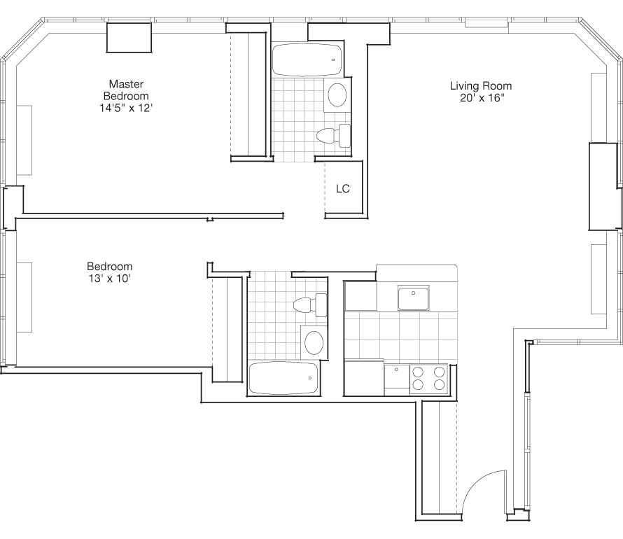 Residence J, Floors 9-PH